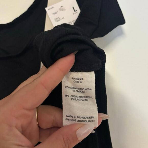 NWT A Pea In The Pod X Grey Slate Ribbed Maternity Bodysuit Black Size Large - Picture 5 of 7